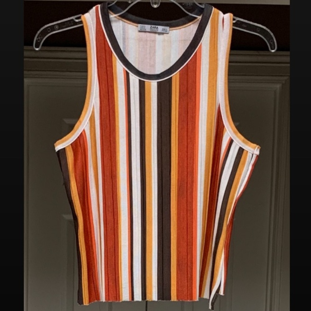Orange Striped Zara Top
